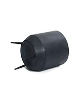 LuxenHome Set of 2 Black Round Metal Cachepot Planters with Tripod Legs