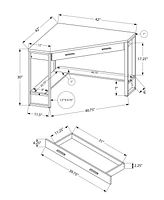 Corner Computer Desk 42" Sturdy Wood and Metal Frame for Home or Office Use