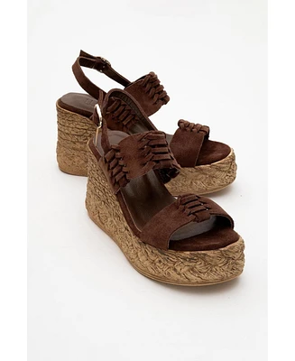 Olien Suede Leather Platform Espadrilles (Women)