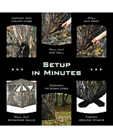 3 Person Portable Pop-Up Ground Hunting Blind with Tie-downs