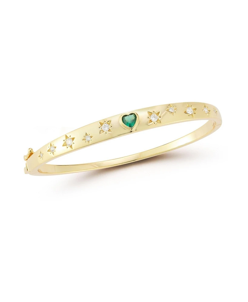 Rachel Zoe 14K Gold Plated Sterling Silver Heart Bangle