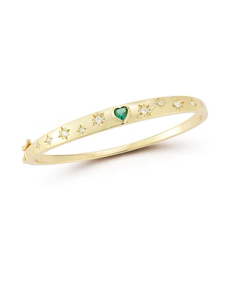 Rachel Zoe 14K Gold Plated Sterling Silver Heart Bangle