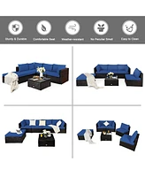 Gymax 6PCS Rattan Pa