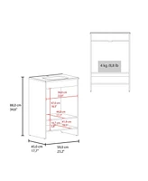 Shell Bathroom Vanity with 2 Doors and Open Storage, Wengue