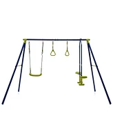 3-in-1 Outdoor Swing Set for Kids Aged 3 to 10