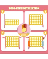 4-in-a-Row Connect Game with Basketball Hoop and Toss Ring