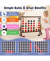 4-in-a-row Game Set Wooden Jumbo 4-to-Score with Carrying Bag