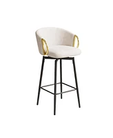 Set of 2 30 Inch Swivel Bar Stools with Upholstered Seats and Metal Legs Modern Counter Height Dining Chairs for Kitchen Island or Restaurant Use-The