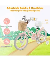 16-Inch Kids Bike with Adjustable Handlebar for Girls Boys Age 4-7