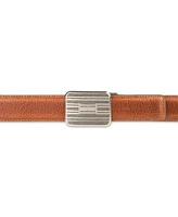 Tommy Hilfiger Men's Engine Turned Plaque Buckle Belt