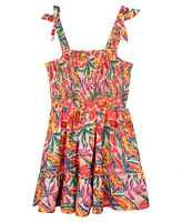 Rare Editions Big Girls Tropical Stretch Print Dress