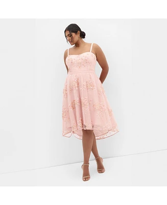 City Chic Plus Ambrosia Strapless Tulle Dress
