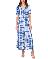Sam & Jess Women's Tie-Dyed Tie-Front Top