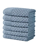 Linery & Co. Quick-Drying Cotton Diamond Waffle Textured 6-Piece Washcloth Set