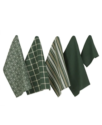 Design Imports Assorted Everyday Dishtowel and Dishcloth, Set of 5