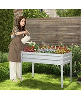 Galvanized Raised Garden Bed Elevated Planter Box with Legs and Drainage Hole