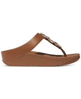 FitFlop Women's Fino Crystal Chain Leather Toe-Post Sandals