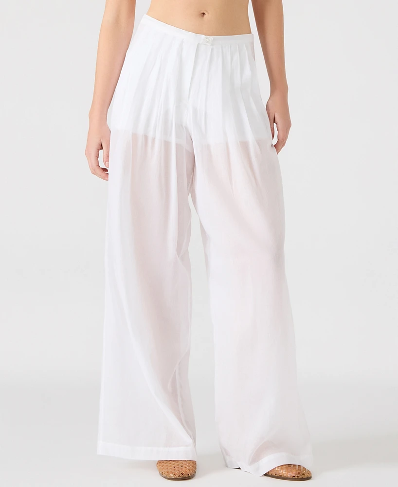 Steve Madden Women's Reeve Cotton Wide Leg Pants
