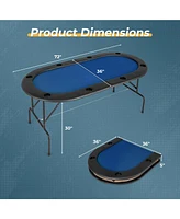 8 Players Texas Holdem Foldable Poker Table