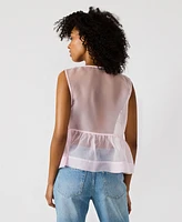 Steve Madden Women's Paulina Tie-Front Sheer Top