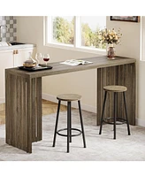 Tribesigns Bar Table, 63-Inch Counter Height Pub Table, Industrial Bar Height Table, Rectangular High Top Kitchen & Dining Counter Tables with Louvere