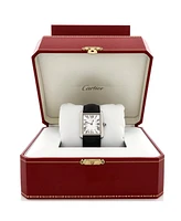 Pre-Owned Cartier Must de Cartier Tank Quartz Watch in Stainless Steel and Leather 28mm