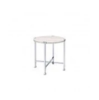 Contemporary Round End Table – Manufactured Wood and Metal Design