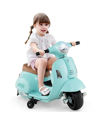 Licensed Vespa Kids Ride on Motorcycle with Led Headlight and Horn Sound
