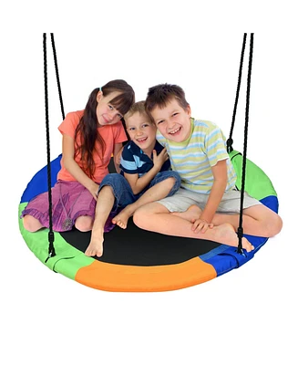 40-Inch Flying Saucer Tree Swing Outdoor Play Set with Adjustable Ropes Gift for Kids