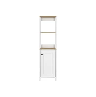 Depot E-shop New Haven Linen Single Door Cabinet, Two Interior Shelves, Two Open Shelves