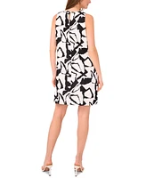 Msk Women's Printed Boat-Neck Shift Dress