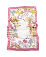 Bouquet - Long Satin Silk Scarf for Women