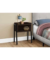 Contemporary Wood Top Accent Table with Sturdy Metal Frame