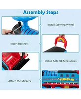 6V Electric Kids Ride On Car Toy Train with 16 Pieces Tracks