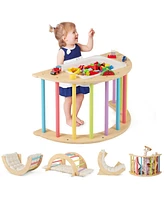 6 in 1 Kids Climbing Arch Playset wIth Removable Cushion and Stoppers