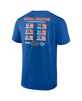 Fanatics Men's Royal Florida Gators 2025 Ncaa Basketball National Champions Schedule T-Shirt