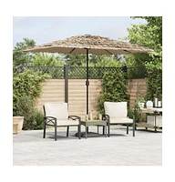 Garden Parasol with Steel Pole Brown 118.1"x78.7"x98.4"