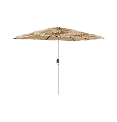 Garden Parasol with Steel Pole Brown 118.1"x78.7"x98.4"