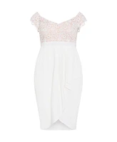 City Chic Plus Lace Glamour Midi Dress