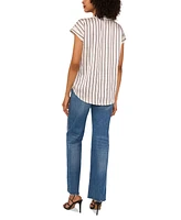 Vince Camuto Women's Striped Split-Neck Blouse