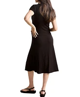 Hatch Collection Maternity Softest Rib Maternity/Nursing Midi Dress