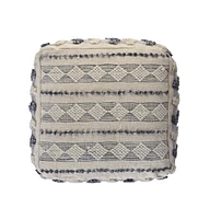 Wool Ottoman for Living Room Footrest and Cozy Home Decor