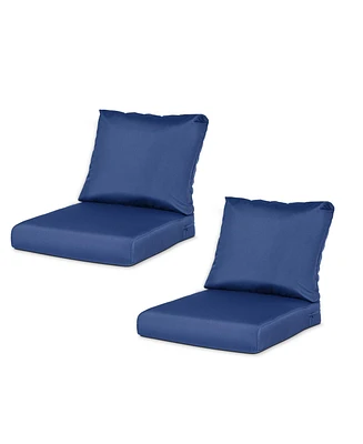 Aoodor Outdoor Chair Cushions Set of 2, 21"x21", Water Resistant Deep Seat with Handle & Adjustable Straps.