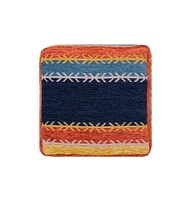 18" Multicolored Polyester Blend Ottoman