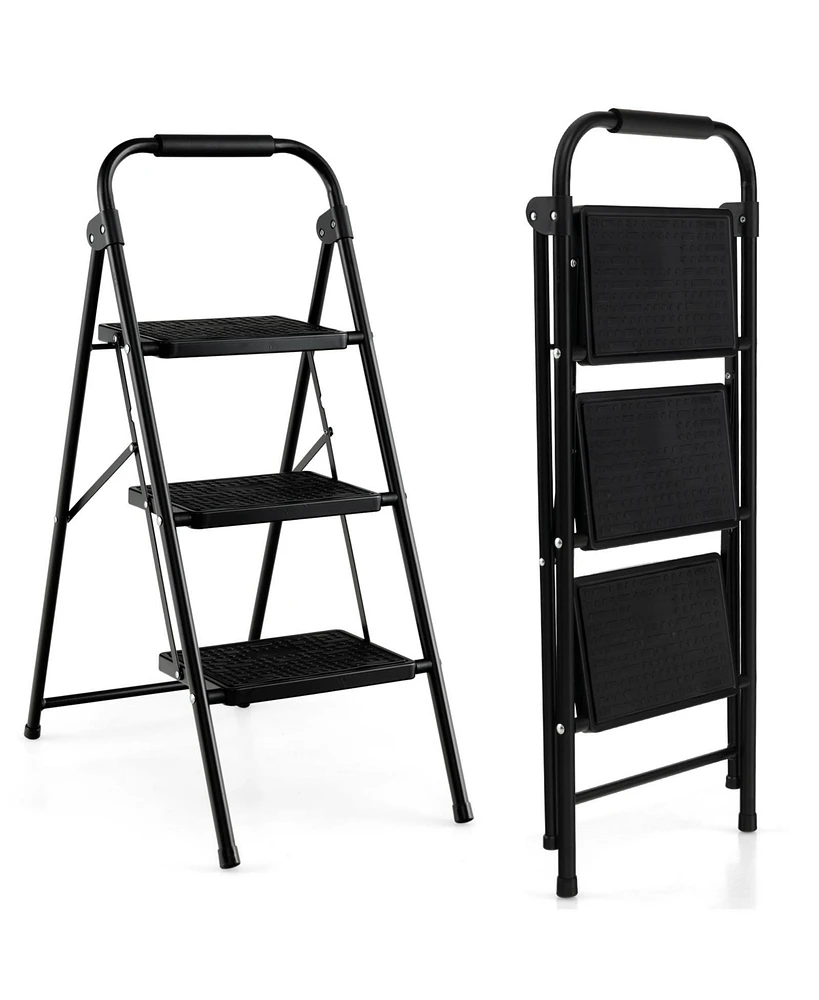 3-Step Ladder with Wide Anti-Slip Pedal-3-Step