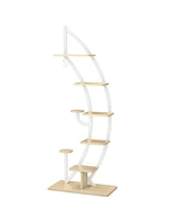 6-Tier 9 Potted Metal Plant Stand Holder Display Shelf with Hook