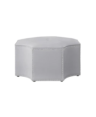 Tufted Faux Leather Octagonal Cocktail Ottoman for Stylish Living Room Seating