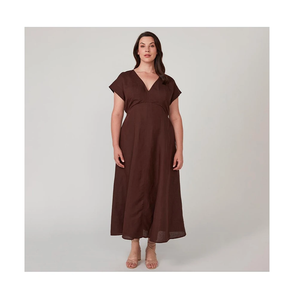 Estelle Aubrey V-Neck Midi Dress