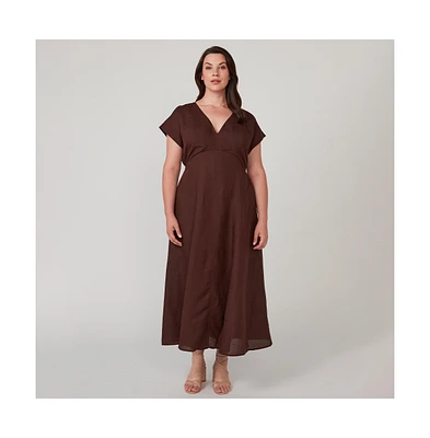 Estelle Aubrey V-Neck Midi Dress