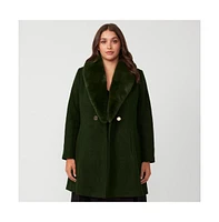 Estelle Grammys Green Olive Fur Collar Coat